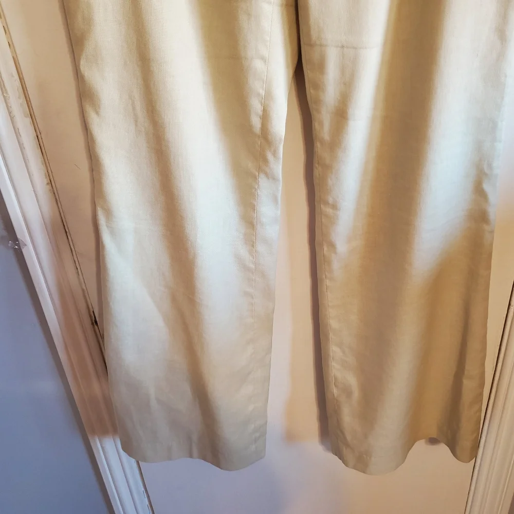 VTG Y2k Banana Republic Linen Blend Wide Leg Pants Size 8 Safari Resort Boho